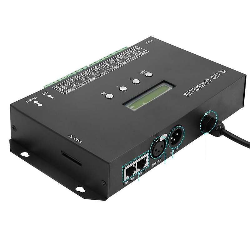 WiFI LED Pixel Controller Artnet to SPI Supports Software LAN Synchrony SD Card DMX512 Console (H807