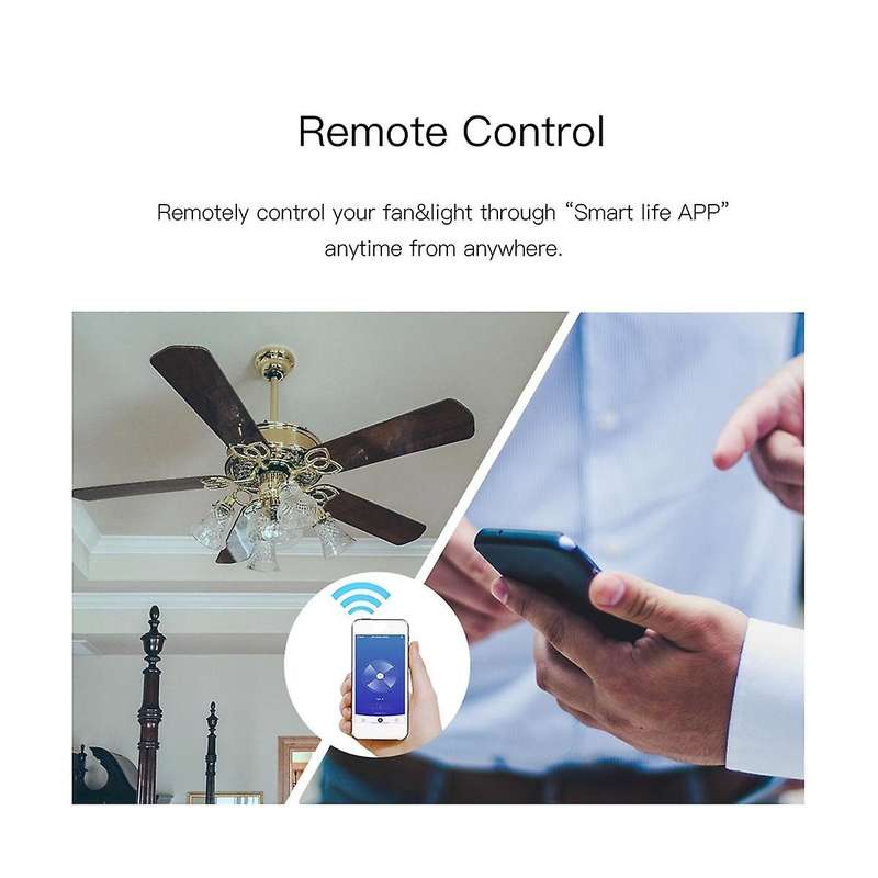 Wifi Smart Ceiling Fan Light Lamp Wall Switch Smart Life/tuya App Remote Various Speed Control