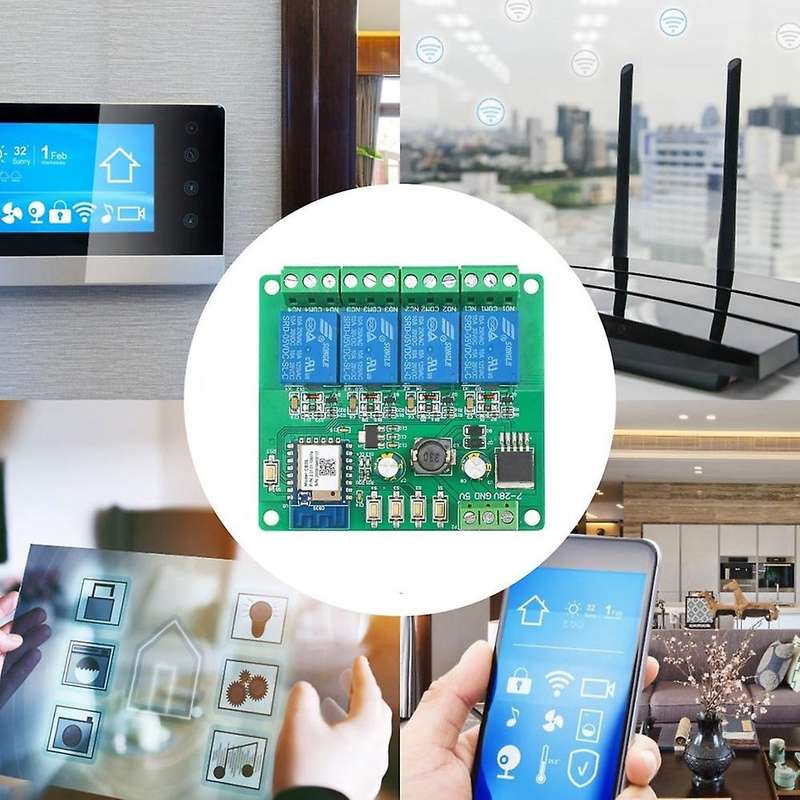 Wifi Smart Quad WiFi Remote Relay Module 4CH DC5V/7-28V 3200W 10A Relays Smart Switch with Tuya Smar
