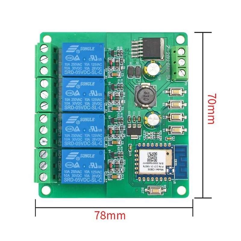 Wifi Smart Quad WiFi Remote Relay Module 4CH DC5V/7-28V 3200W 10A Relays Smart Switch with Tuya Smar
