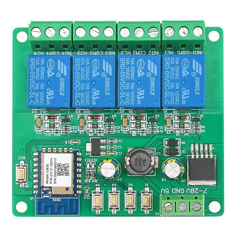 Wifi Smart Quad WiFi Remote Relay Module 4CH DC5V/7-28V 3200W 10A Relays Smart Switch with Tuya Smar