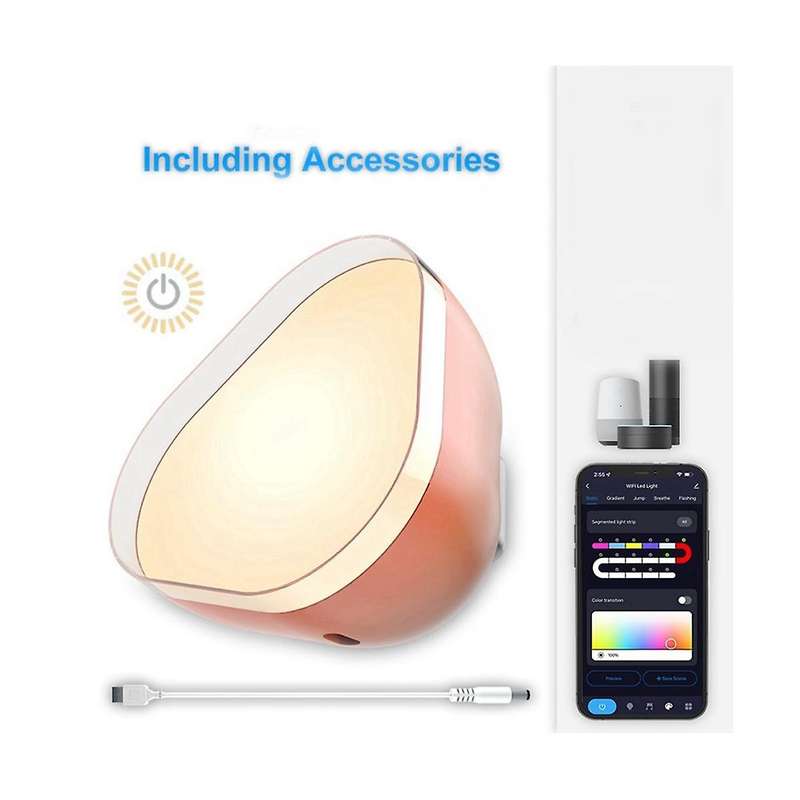Wifi Smart Desk Lamp Bedside Lamp Rgb Music Rhythm Night Light Compatible with Home Night Light Bat