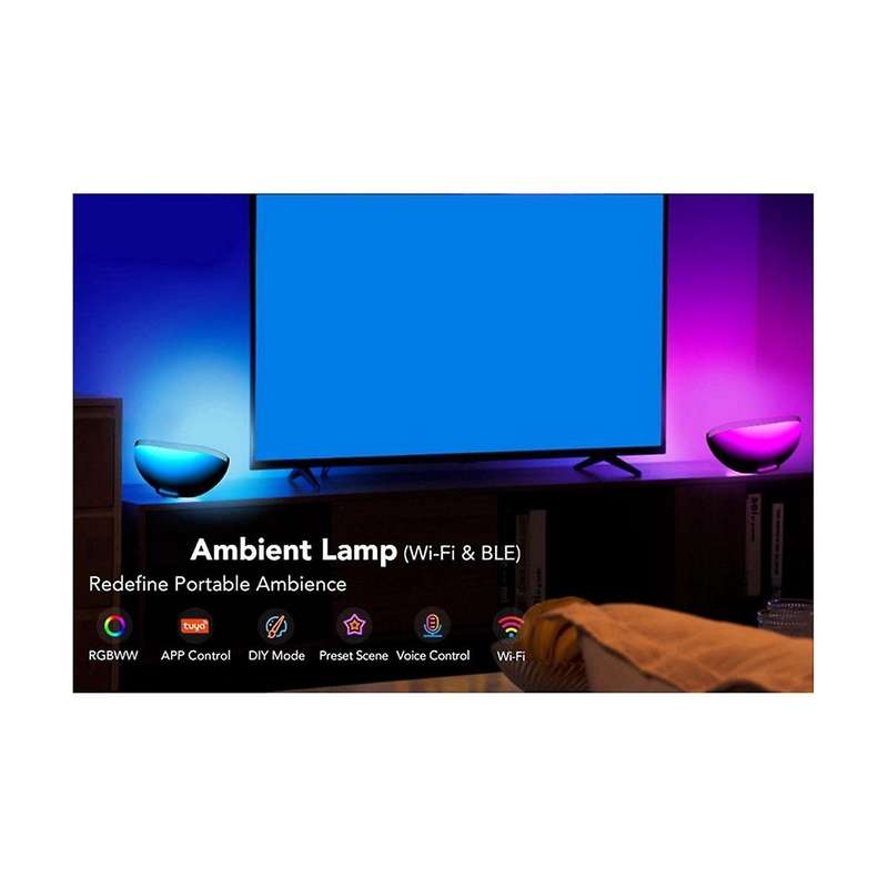 Wifi Smart Desk Lamp Bedside Lamp Rgb Music Rhythm Night Light Compatible with Home Night Light Bat
