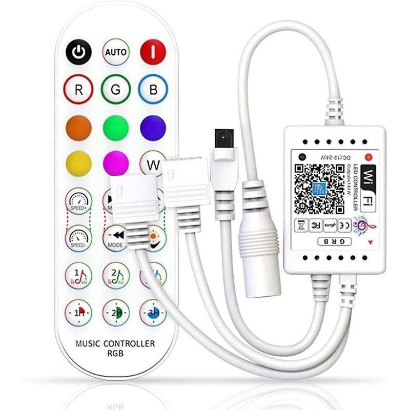 Wifi Smart Rgb Music Controller for Light + Infrared Remote Control 24 Keys Wireless for Color Stri