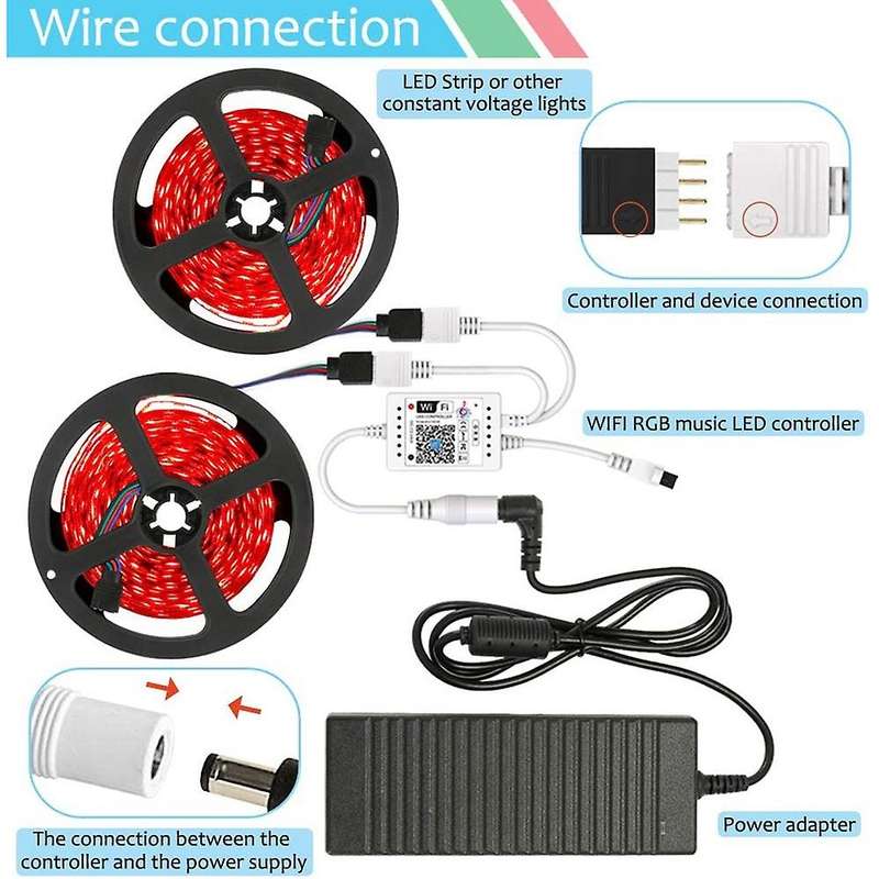 Wifi Smart Rgb Music Controller for Light + Infrared Remote Control 24 Keys Wireless for Color Stri