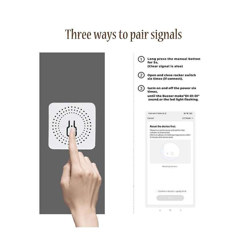 WiFi Smart Switch Tuya Smart Life App 16A 100-240V with for Alexa and for Google Home Voice Control