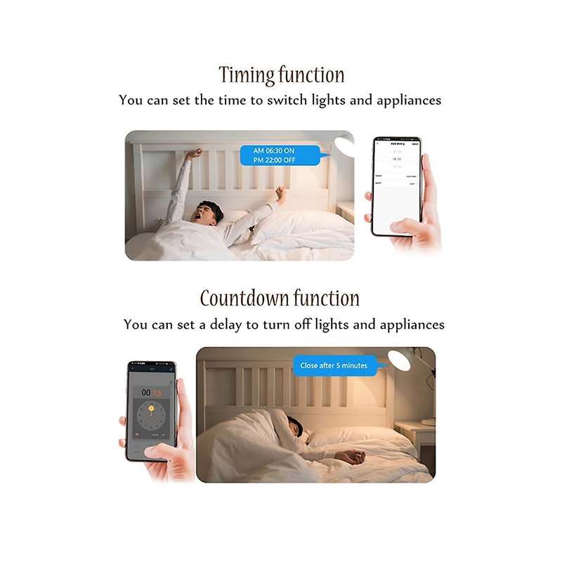 WiFi Smart Switch Tuya Smart Life App 16A 100-240V with for Alexa and for Google Home Voice Control