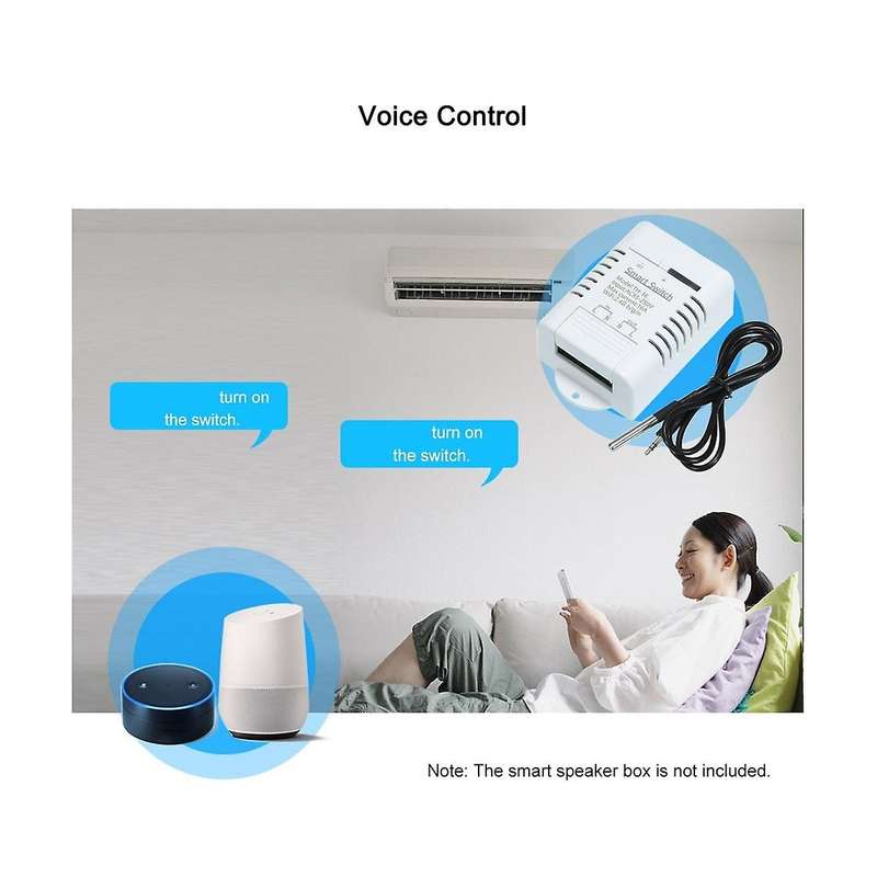WiFi Smart Temperature Switch+RF Remote 16A 3000W Temperature Monitor Switch Module for Google Home