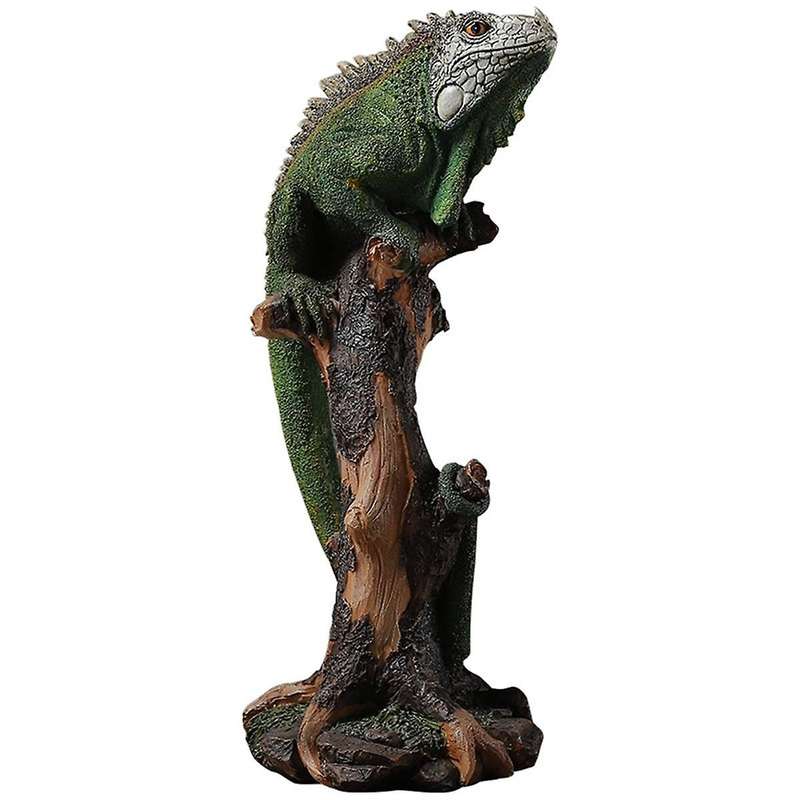 Wild Animals Statue, Resin Lizard Figure, Outdoor Garden Ornament for Patio Lawn Veranda