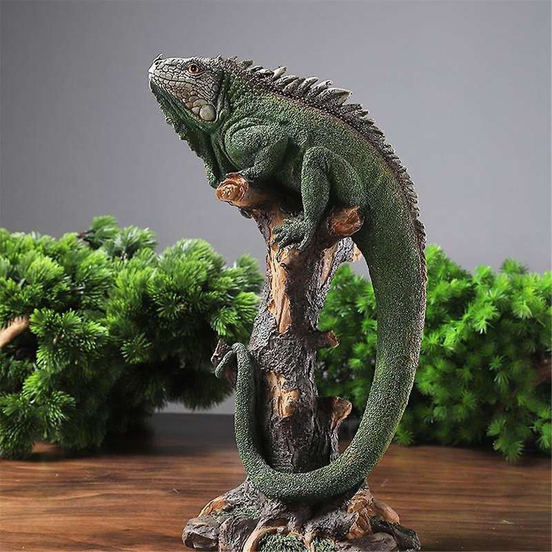 Wild Animals Statue, Resin Lizard Figure, Outdoor Garden Ornament for Patio Lawn Veranda