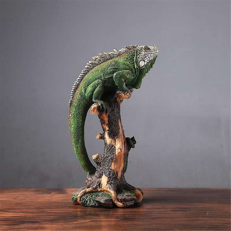 Wild Animals Statue, Resin Lizard Figure, Outdoor Garden Ornament for Patio Lawn Veranda