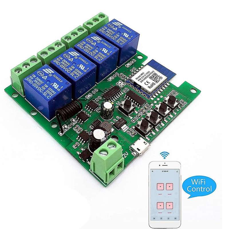 WiFi Wireless Relay Module 4 Channels Remote Switch Inching / Self-Locking Switch Alexa Relay DIY fo