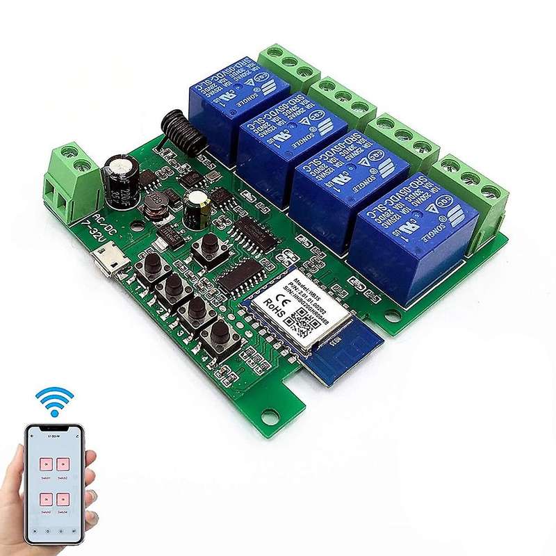 WiFi Wireless Relay Module 4 Channels Remote Switch Inching / Self-Locking Switch Alexa Relay DIY fo