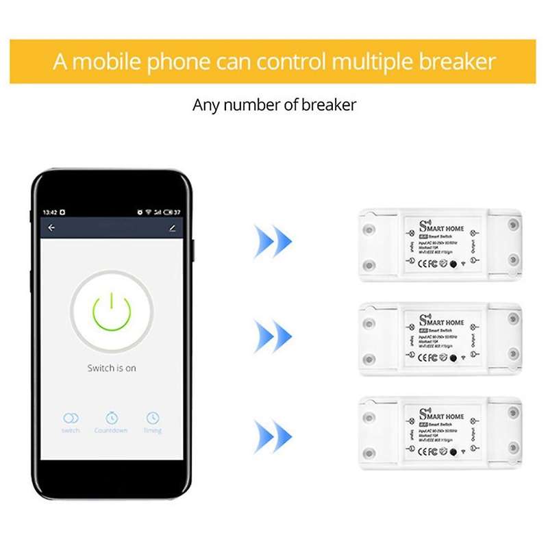 WiFi Wireless Smart Switch with RF Receiver for Smart Home, No Hub Required, Support DIY Module. (2-