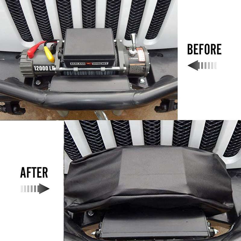 Winch Cover Heavy Duty Waterproof Winch Protection Cover Dust-Proof Universal Winch Protective Cover