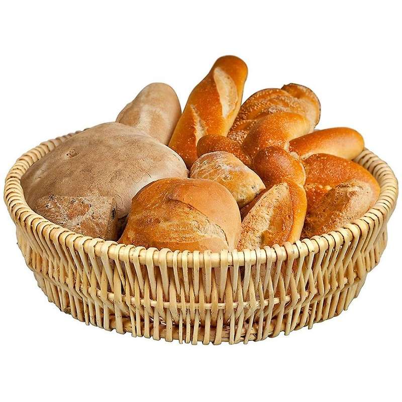Willow Bread Basket Wicker Storage Basket Round Wicker Fruit Basket Wicker Woven Food Basket Round W