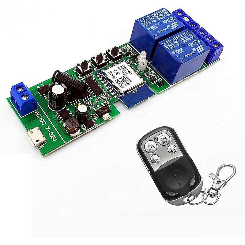 WiFi Wireless Relay Module 2 Channels Remote Switch AC220V Inching/Self-Locking Switch Alexa Relay D