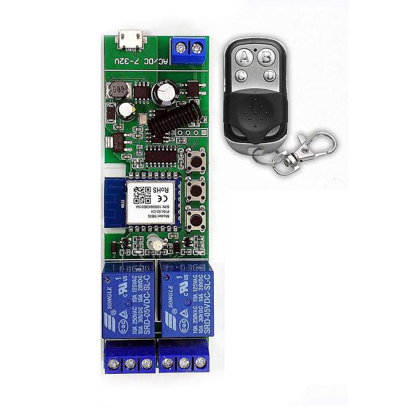 WiFi Wireless Relay Module 2 Channels Remote Switch AC220V Inching/Self-Locking Switch Alexa Relay D