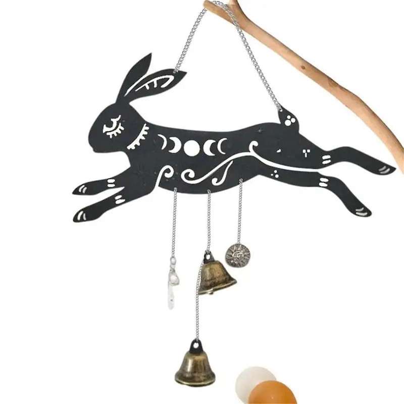 Wind Chime Pendant Rabbit Vintage Wind Bell Decor Running Rabbit Shape Decoration Accessory for Door