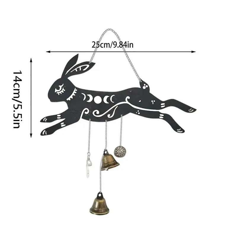 Wind Chime Pendant Rabbit Vintage Wind Bell Decor Running Rabbit Shape Decoration Accessory for Door