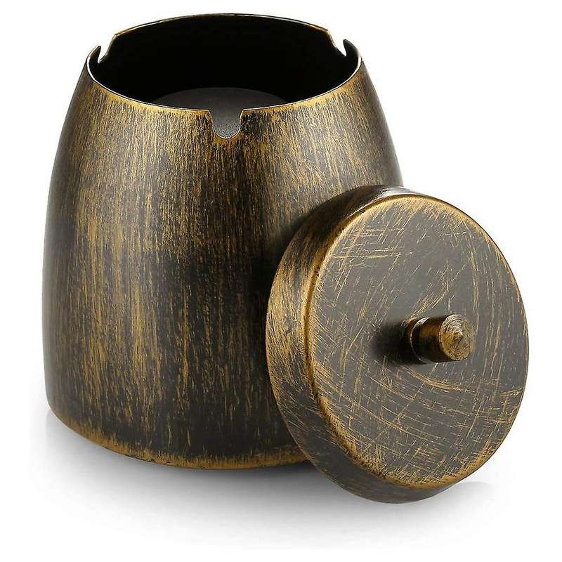 Wind Ashtray with Stainless Steel, Ashtray Wind and Rainproof, with Non- Base, Table Ashtray
