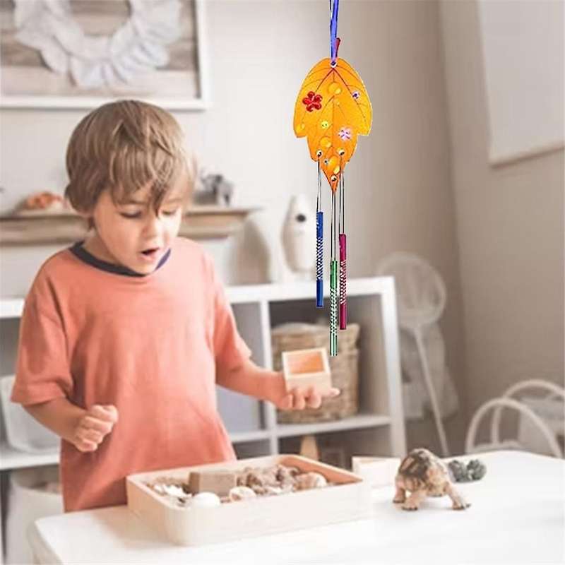 Wind Chime Toy Craft Set Children's Maple Leaf Style Toy DIY Wind Chime Toy Craft Autumn Decoration