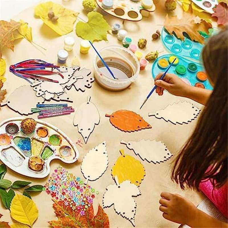 Wind Chime Toy Craft Set Children's Maple Leaf Style Toy DIY Wind Chime Toy Craft Autumn Decoration