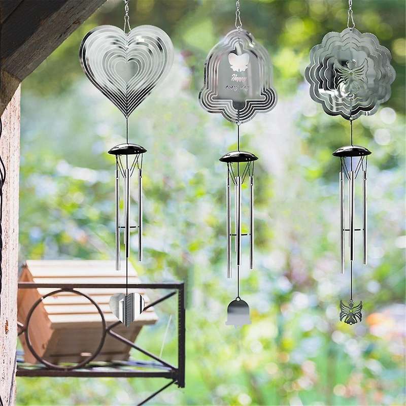 Wind Chimes Wind Spinner Outdoor Decor, Windchimes with 4 Thickened Aluminum Tubes for Mom Grandma W