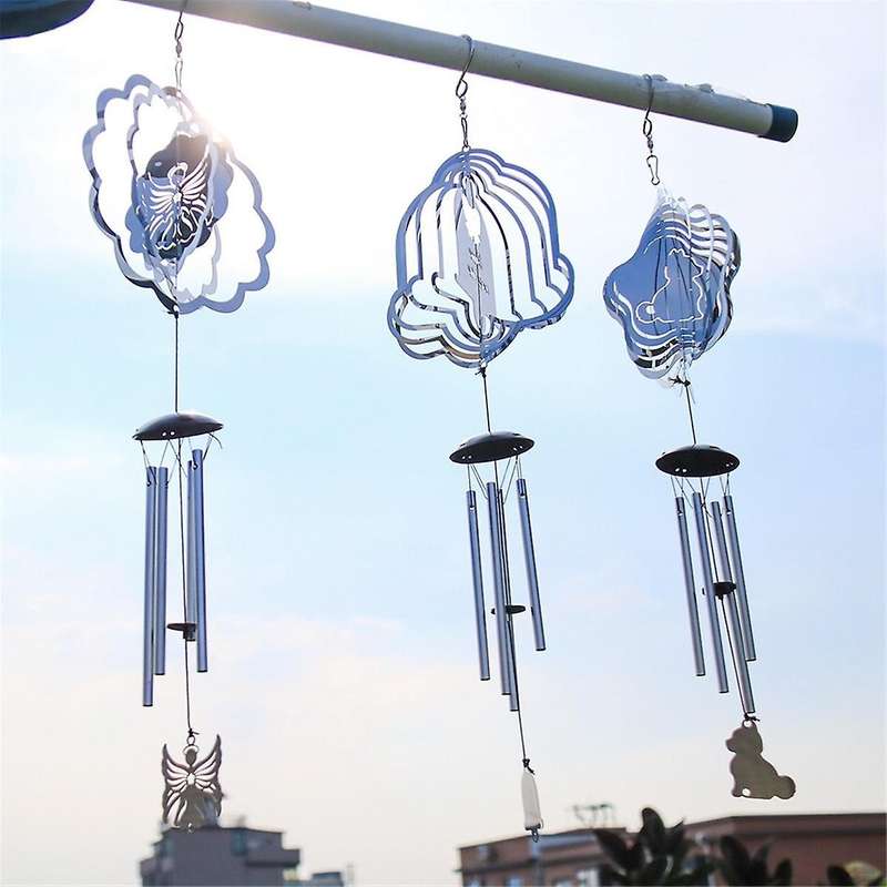 Wind Chimes Wind Spinner Outdoor Decor, Windchimes with 4 Thickened Aluminum Tubes for Mom Grandma W
