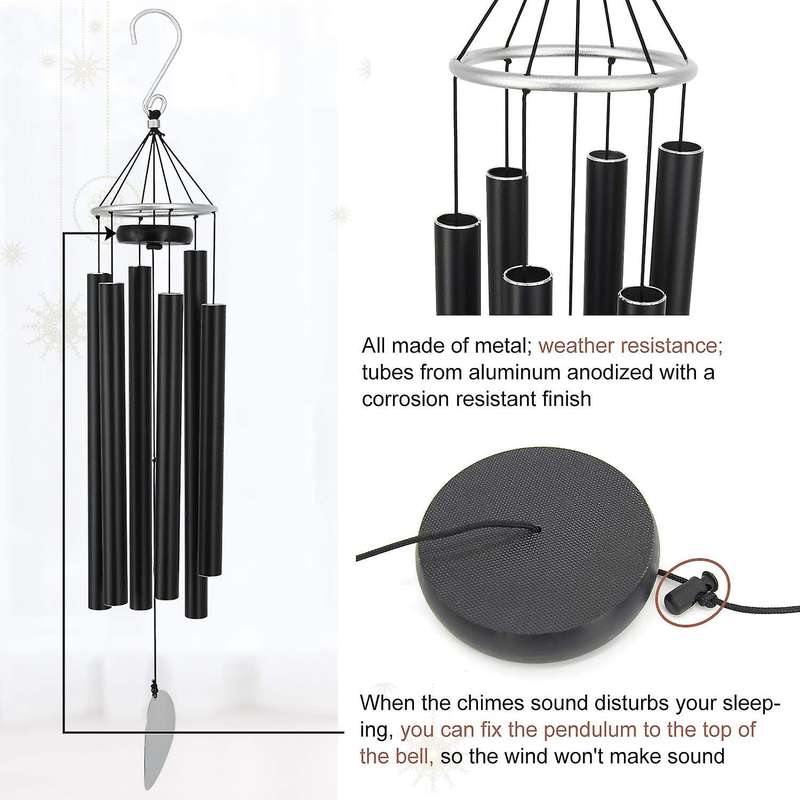 Wind Chimes Outdoor Large Deep Tone 36 Inch for Outside Tuned Relaxing Soothing Low Bass,Memorial Wi
