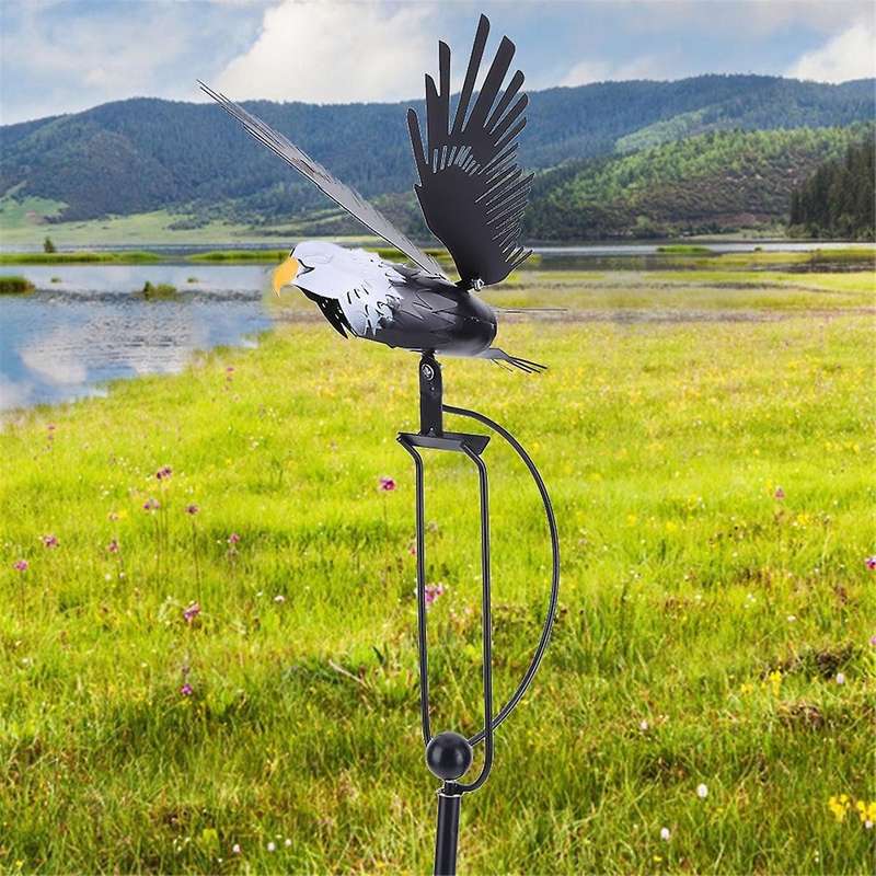 Wind Spinners for Yard and Garden Rocking Eagle Decorations, Outdoor Metal Windmills Lawn Ornaments