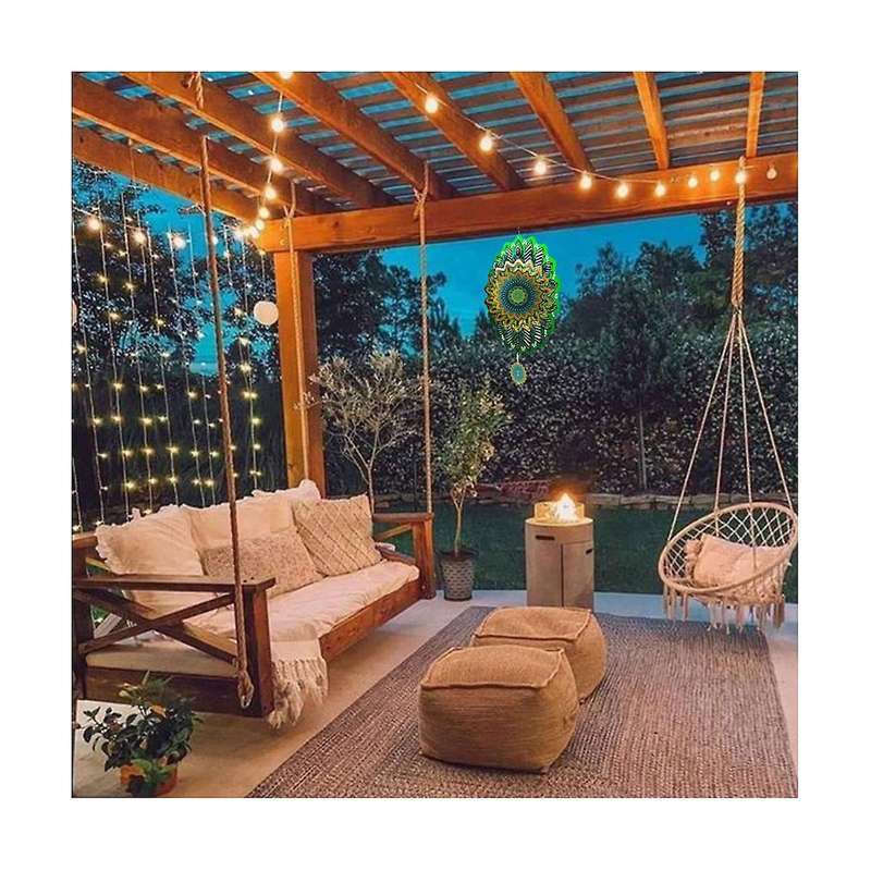 Wind Spinner Metal Rotating Outdoor Garden Hanging Decor Kinetic Sculpture Wind Chimes Yard Decorati
