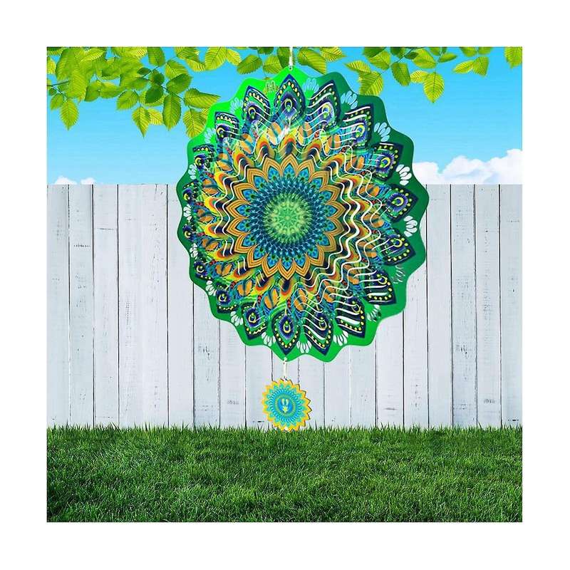 Wind Spinner Metal Rotating Outdoor Garden Hanging Decor Kinetic Sculpture Wind Chimes Yard Decorati