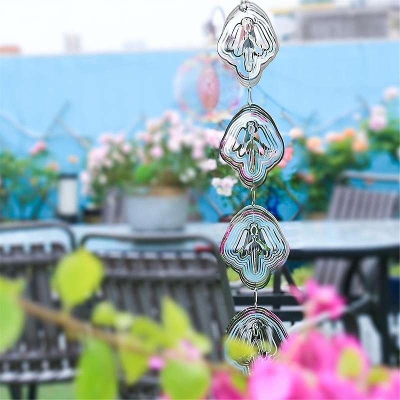 Wind Spinner Curly Windmill , Hanging Wind Twister with Tail Whirligigs Crafts for Outdoor Yard Pati