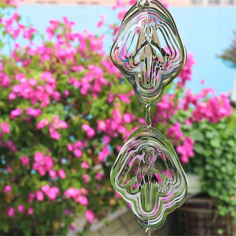 Wind Spinner Curly Windmill , Hanging Wind Twister with Tail Whirligigs Crafts for Outdoor Yard Pati