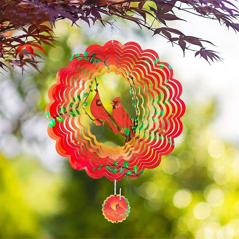 Wind Spinner Metal 3D Rotating Windchimes Luxury Art Garden Hanging Outdoor Decoration