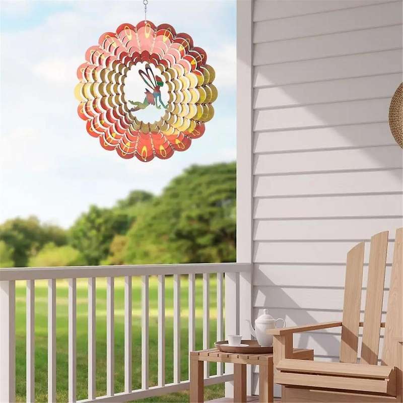 Wind Spinners Outdoor Kinetic Wind Sculpture Decorative Small Angel Metal Sculptures for Yard Garden