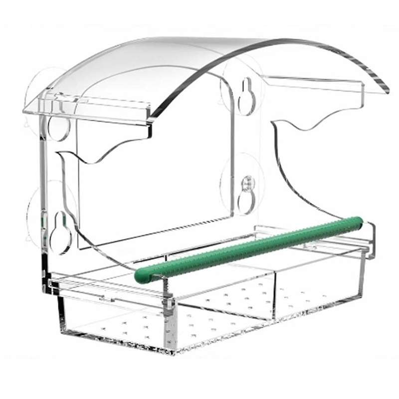 Window Bird Feeder with 4 Strong Suction Cups, Clear Window Bird Feeder for Outside, Acrylic Bird Ho