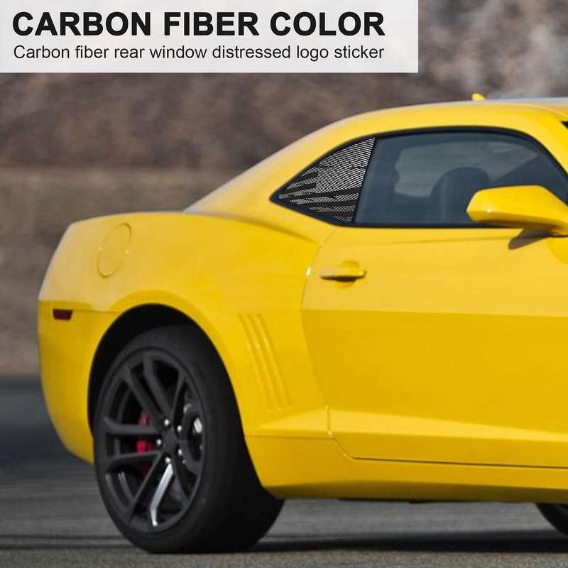 Window Decal Carbon Fiber Rear Window Distressed Flag Sticker for Camaro 2010 2011 2012 2013 2014 20