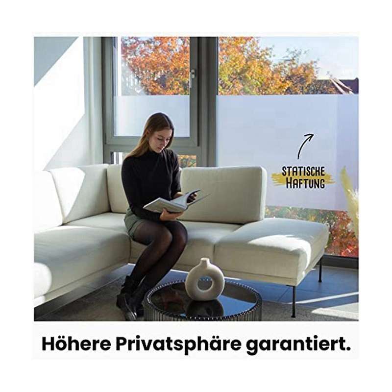 Window Film, Self-adhesive, Opaque, Privacy Film with Static Adhesion, Frosted Glass Film