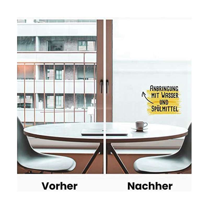 Window Film, Self-adhesive, Opaque, Privacy Film with Static Adhesion, Frosted Glass Film