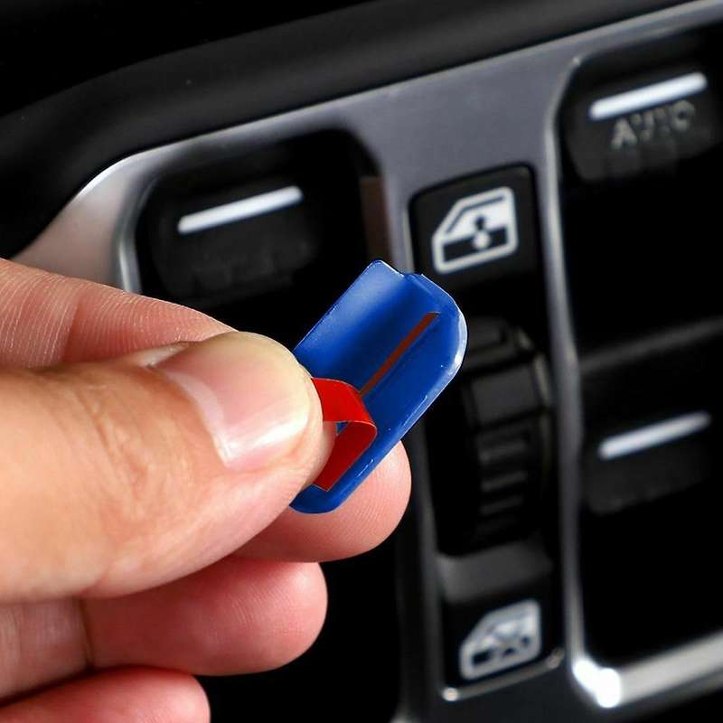 Window Lift Switch Adjust Button Cover Trim ABS Interior Accessories for JL JT 2018-2021 (Blue)