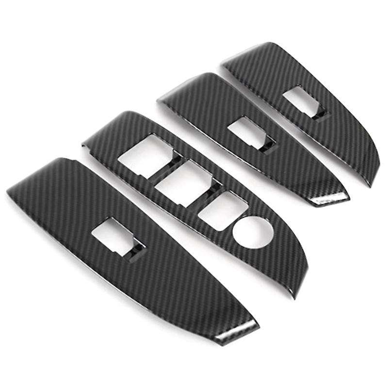 Window Lift Switch Button Cover Trims Door Armrest Panel Frame for 6 Atenza 2019 2020 Carbon Fiber