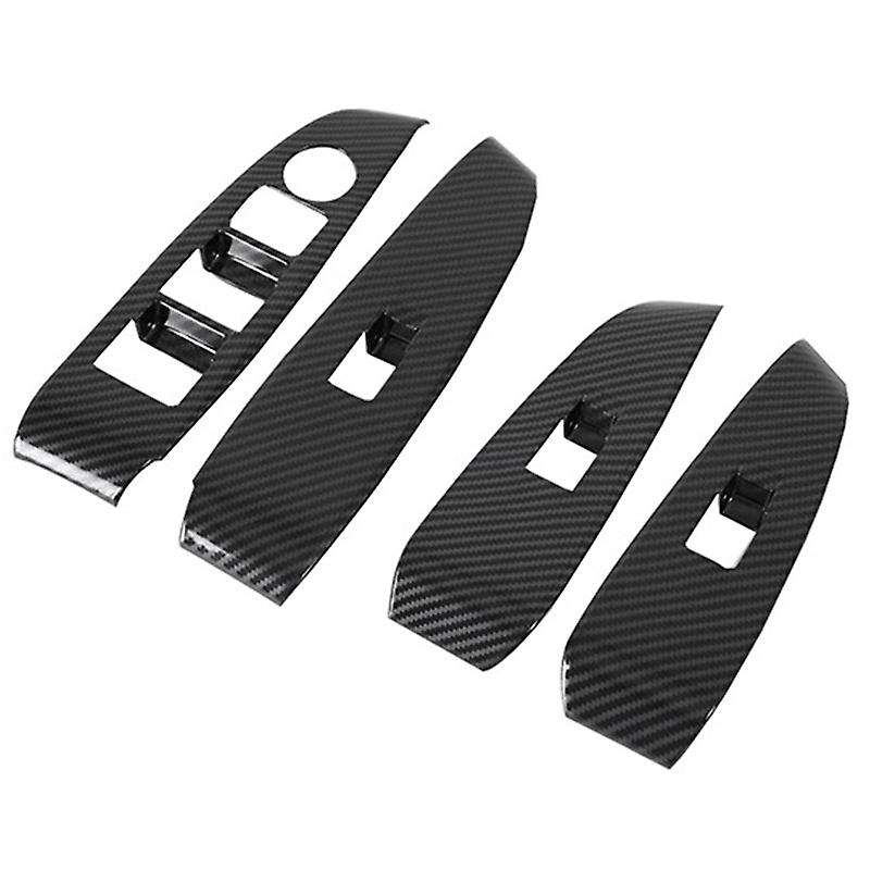 Window Lift Switch Button Cover Trims Door Armrest Panel Frame for 6 Atenza 2019 2020 Carbon Fiber