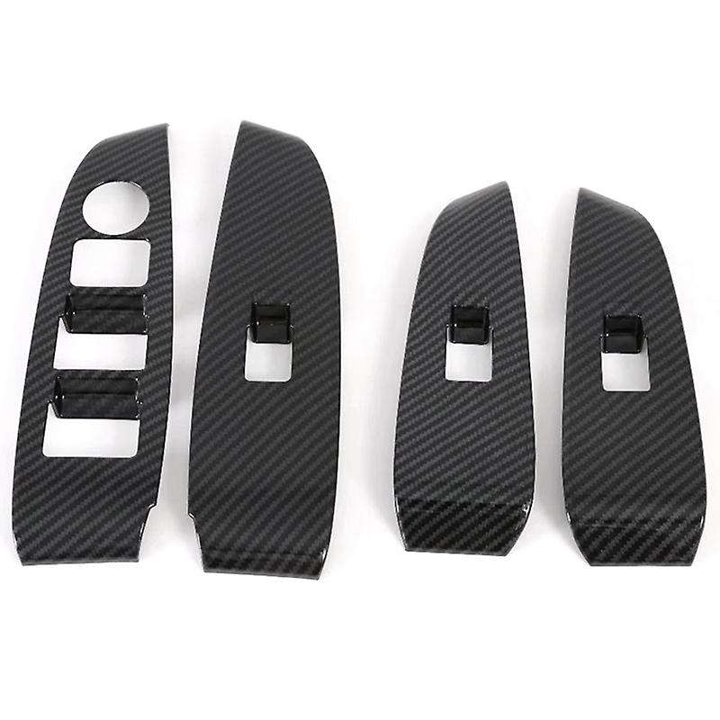 Window Lift Switch Button Cover Trims Door Armrest Panel Frame for 6 Atenza 2019 2020 Carbon Fiber