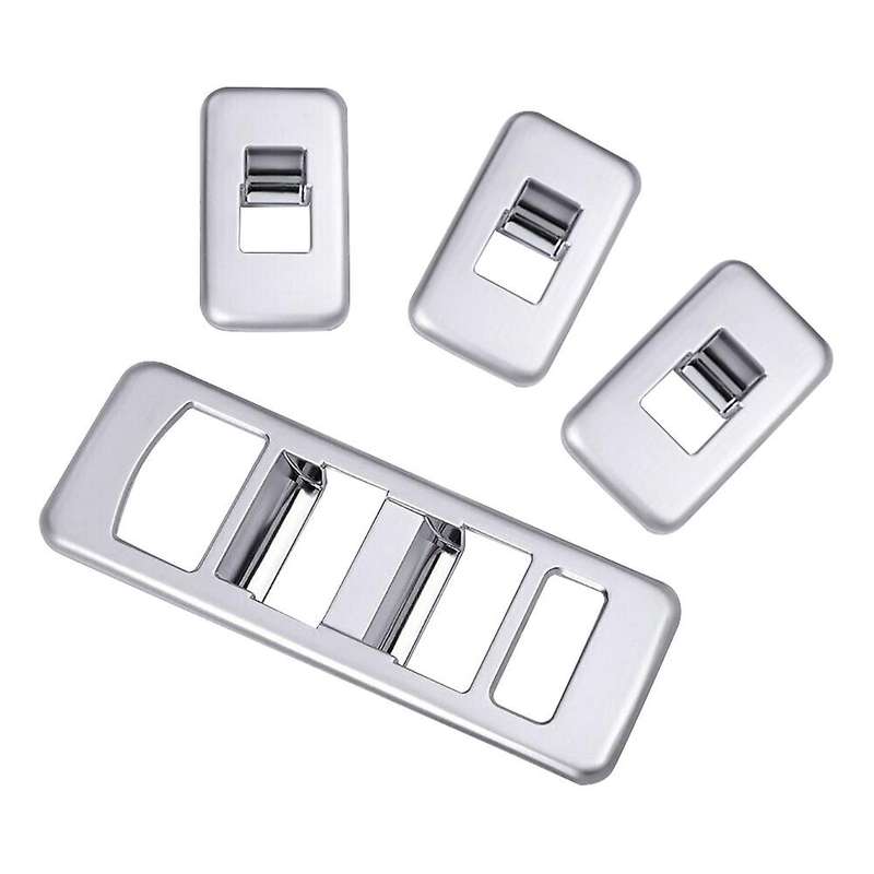 Window Lift Switch Frame Cover Trim for Land Sport 2014-2016 Plastic Chrome