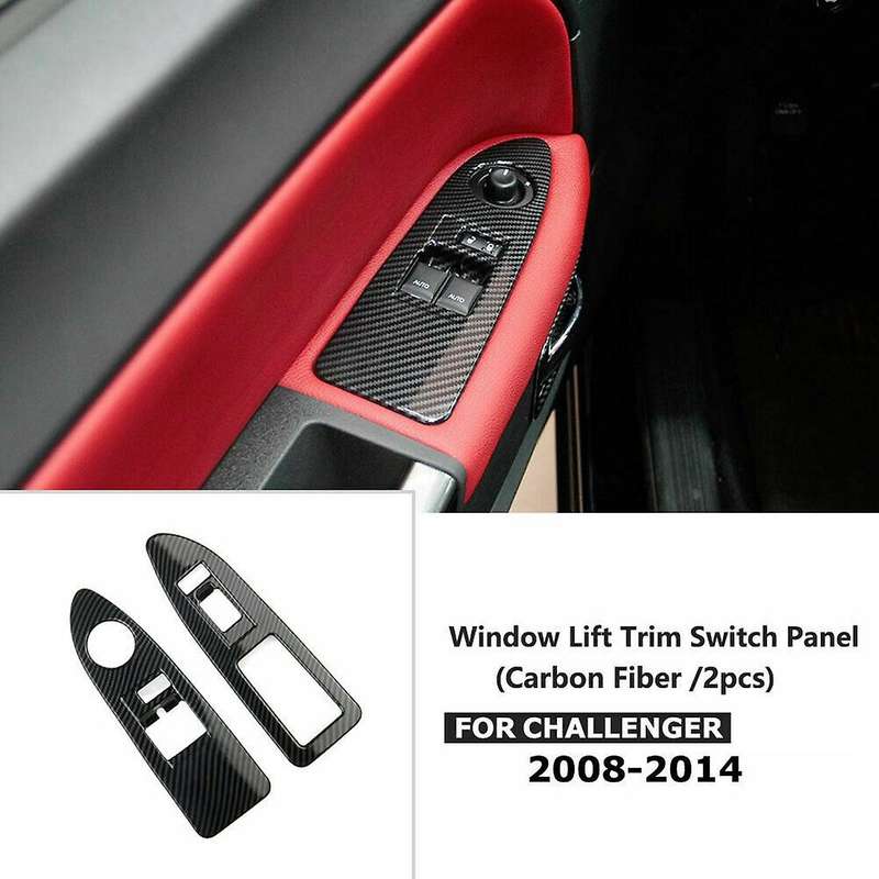 Window Lift Switch Panel Cover Trim ABS Interior Accessories for 2009-2014 (Carbon Fiber)