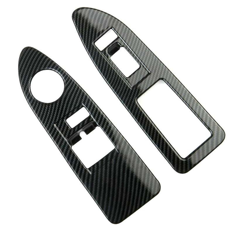 Window Lift Switch Panel Cover Trim ABS Interior Accessories for 2009-2014 (Carbon Fiber)