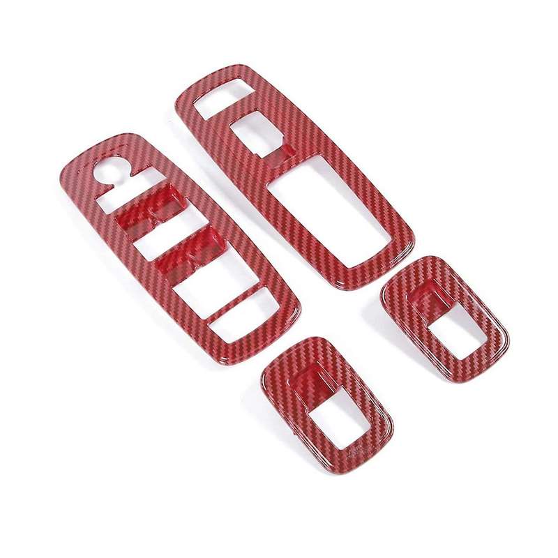 Window Lift Switch Trim ABS Interior Accessories for Charger Durango 2011-2019 RAM 2010-2017 Red Car