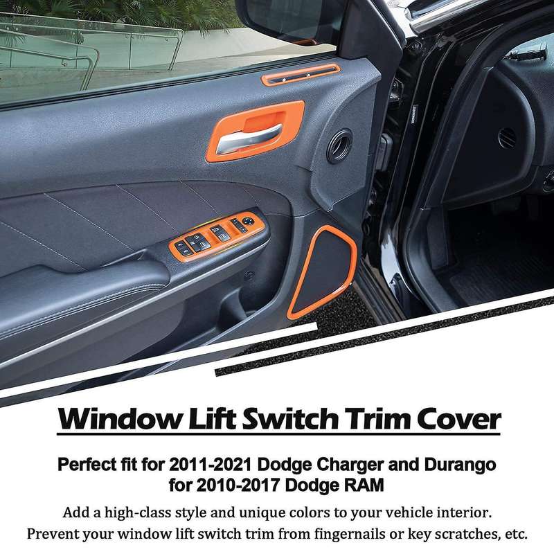 Window Lift Switch Trim Button Panel Cover Trims for 2011-2021 Charger Durango for 2010-2017 RAM (Or